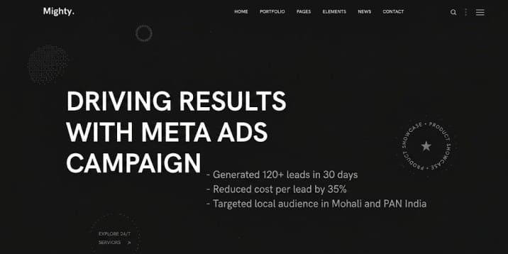 Meta Ads campaign performance showing Facebook and Instagram lead generation results by a social media marketing agency in Mohali