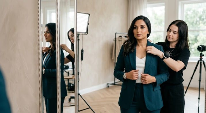 personal branding services in India entrepreneur preparing for brand shoot and identity positioning